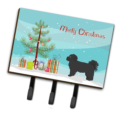 Carolines Treasures Black Pekeapoo Christmas Tree Leash or Key Holder CK3858TH68